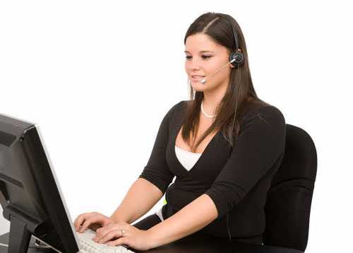 A woman working at a computer