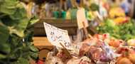 Vegetables on sale in a market