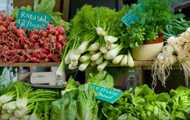 Fruits and vegetables being unloaded from van