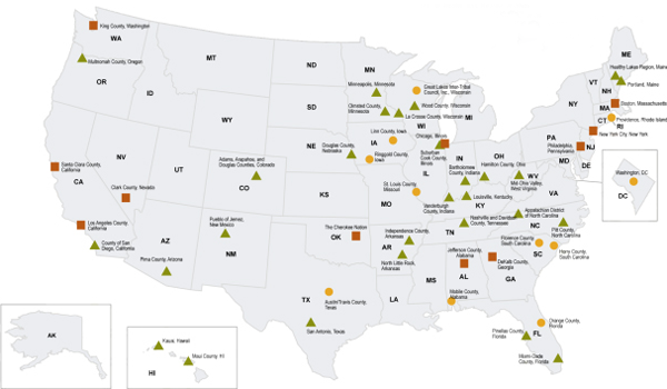 CPPW Communities Map of funded communities; please use the links below to view the community profiles.