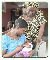 Image of a grandma, mom and baby