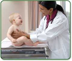 baby being weighed