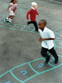 Children on a playground.