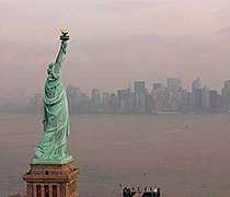 Statue of Liberty with New York City in the background