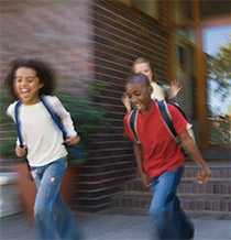 Children leaving school