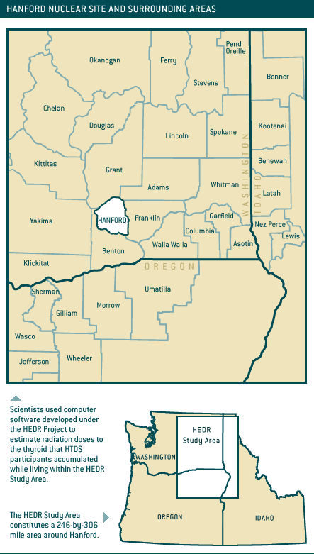 Hanford Nuclear Site and Surrounding Areas