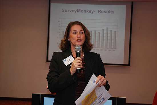 Lise Martel (International Emergency Preparedness Team lead, CDC Atlanta) speaking at emergency response training in Tunisia