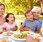 Family eating food