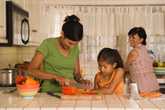 Photo: Family Prepping Food