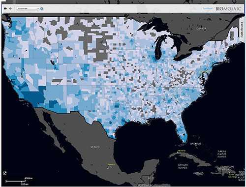 Map of the U.S. Bio Mosaic