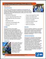 Viral Special Pathogens Branch (VSPB) factsheet cover