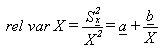 formula for relative variance of x