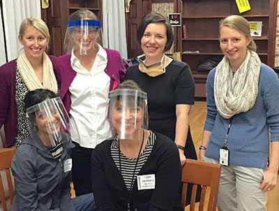 Photo: Members of the MVPDB swabbing and enrollment team from the carriage evaluation at a Rhode Island university in February 2015. From left to right, top to bottom: Amy Blain, Sarah Meyer, Amanda Faulkner, Lucy McNamara, Manisha Patel, and Anna Acosta.