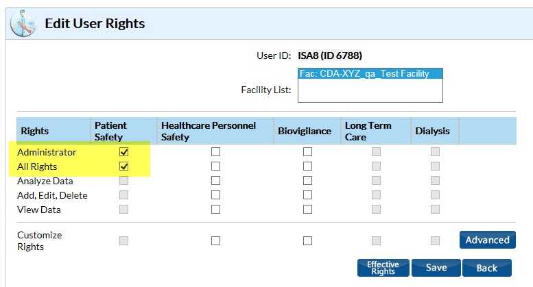 Screenshot of adding administrator rights for a user