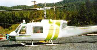 bell of UH-1 helicopter with cargo hook