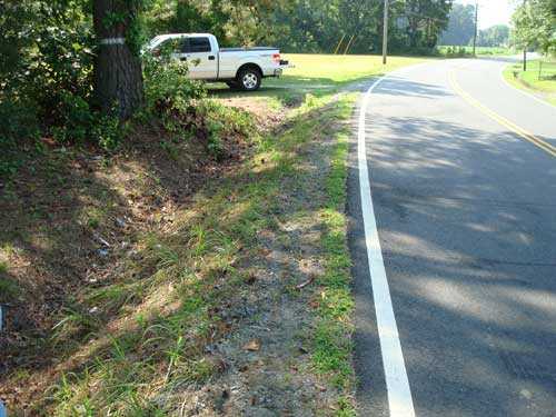 curve where engine left the roadway