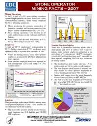 Image of publication Stone Operator Mining Facts - 2007