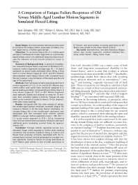 Image of publication A Comparison of Fatigue Failure Responses of Old Versus Middle-Aged Lumbar Motion Segments in Simulated Flexed Lifting