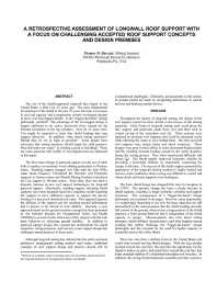 Image of publication A Retrospective Assessment of Longwall Roof Support with a Focus on Challenging Accepted Roof Support Concepts and Design Premises