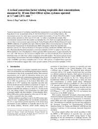 Image of publication A Revised Conversion Factor Relating Respirable Dust Concentrations Measured by 10-mm Dorr-Oliver Nylon Cyclones Operated at 1.7 and 2.0 L Min^(-1)