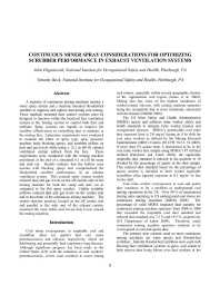 Image of publication Continuous Miner Spray Considerations for Optimizing Scrubber Performance in Exhaust Ventilation Systems