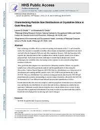 Cover image for Characterizing Particle Size Distributions of Crystalline Silica in Gold Mine Dust