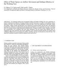 Image of publication Effect of Water Sprays on Airflow Movement and Methane Dilution at the Working Face