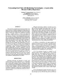 Image of publication Forecasting Roof Falls with Monitoring Technologies - A Look at the Moonee Colliery Experience