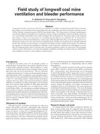 Image of publication Field Study of Longwall Coal Mine Ventilation and Bleeder Performance