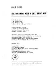 Image of publication Electromagnetic Noise in Lucky Friday Mine