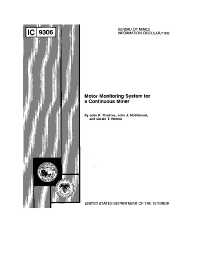 Image of publication Motor Monitoring System for a Continuous Miner