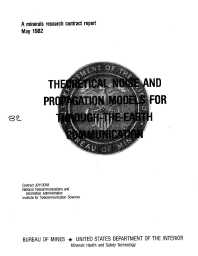 Image of publication Theoretical Noise and Propagation Models for Through-the-earth Communication