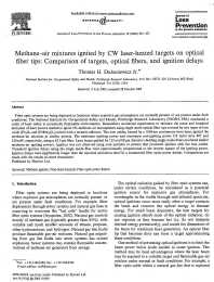 Image of publication Methane-Air Mixtures Ignited by CW Laser-Heated Targets on Optical Fiber Tips: Comparison of Targets, Optical Fibers, and Ignition Delays