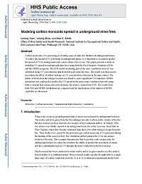 Cover page for Modeling Carbon Monoxide Spread in Underground Mine Fires