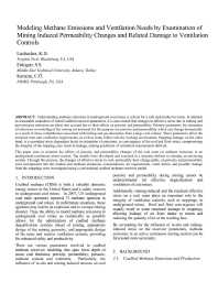 Image of publication Modeling Methane Emissions and Ventilation Needs by Examination of Mining Induced Permeability Changes and Related Damage to Ventilation Controls