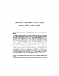 Image of publication Measuring the Gas Content of Coal: A Review