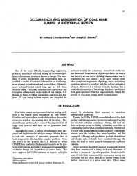 Image of publication Occurrence and Remediation of Coal Mine Bumps: A Historical Review