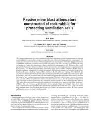 Image of publication Passive Mine Blast Attenuators Constructed of Rock Rubble for Protecting Ventilation Seals