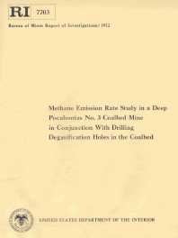 Image of publication Methane Emission Rate Study in a Deep Pocahontas No. 3 Coalbed Mine in Conjunction With Drilling Degasification Holes in the Coalbed