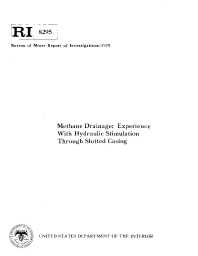 Image of publication Methane Drainage: Experience With Hydraulic Stimulation Through Slotted Casing