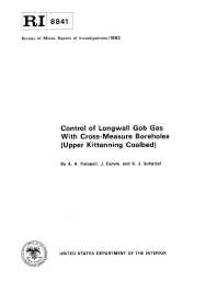 Image of publication Control of Longwall Gob Gas With Cross-Measure Boreholes (Upper Kittanning Coalbed)