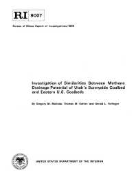 Image of publication Investigation of Similarities Between Methane Drainage Potential of Utah's Sunnyside Coalbed and Eastern U.S. Coalbeds