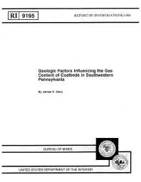 Image of publication Geologic Factors Influencing the Gas Content of Coalbeds in Southwestern Pennsylvania