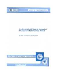 Image of publication Predicting Materials' Ease of Combustion: Development of a Simple Test Method