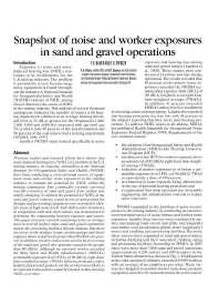 Image of publication Snapshot of Noise and Worker Exposures in Sand and Gravel Operations