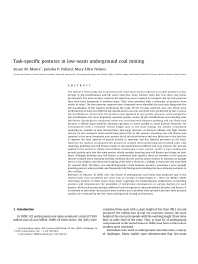 Image of publication Task-Specific Postures in Low-Seam Underground Coal Mining