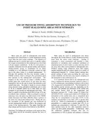 Image of publication Use of Pressure Swing Adsorption Technology to Inert Sealed Mine Areas with Nitrogen