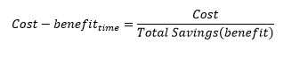 cost benefit over time formula