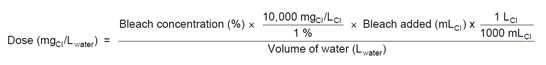 chlorine disinfection formula