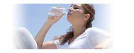 Graphic showing a teen-aged girl drinking water.